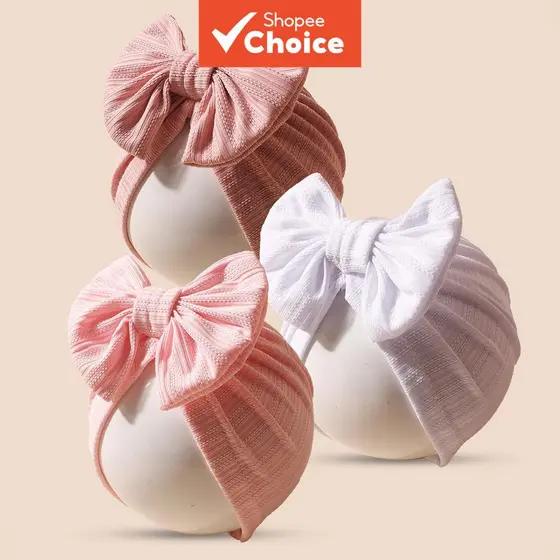 Macio E Suave 3 Peças De Boné Infantil De Cor Doce Elástico Para Cabelo , Chapéus Bonés