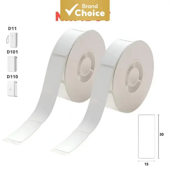Niimbot Etiquetas Adesivas Escolares Personalizadas , 2 Rolos , 15x30mm , Etiqueta De Nome Térmica Branca Para Impressor