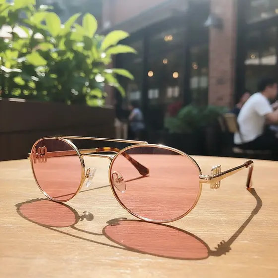 Óculos de sol estilo oval retro com armação de metal e proteção UV400