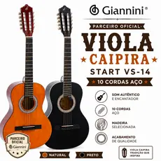 VIOLA ACÚSTICA CAIPIRA GIANNINI START VS-14 10 CORDAS AÇO