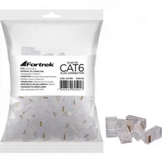 Conector RJ45 Cat6 Fortrek pacote com 100un