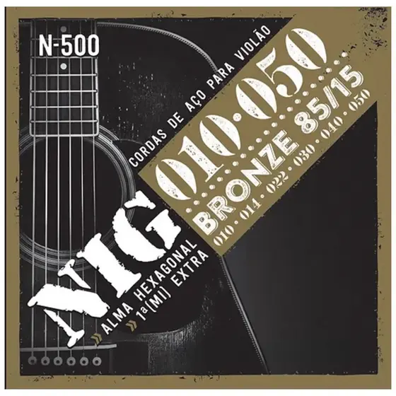 Encordoamento Violão Aço Bronze Nig N-500 .010” PRN500L