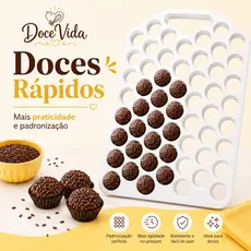 Placa Porcionadora 55 Furos 10g 13g 15g 18g para Brigadeiro e Doces | Doce Vida
