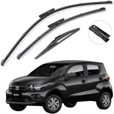 Kit Palhetas VClean Silicone Limpeza Silenciosa Fiat Mobi 2020 a 2025
