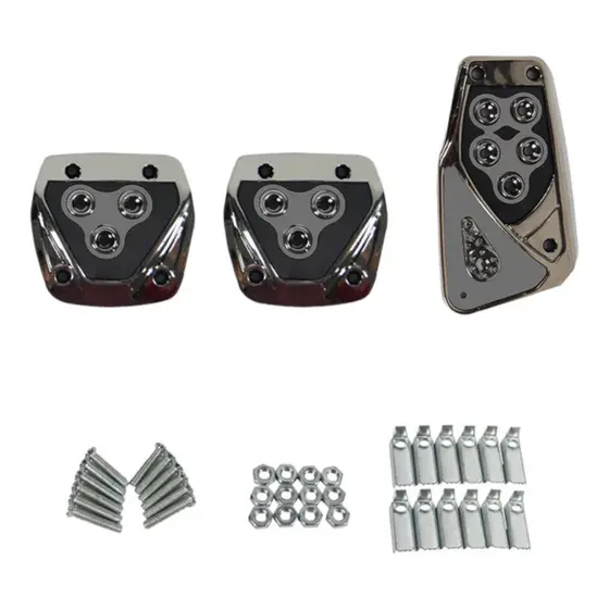 Kit Pedaleiras Esportivas Para Carro Automotiva Tuning Kit 3 Peças