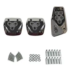 Kit Pedaleiras Esportivas Para Carro Automotiva Tuning Kit 3 Peças