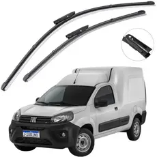 Par Palhetas Limpador Parabrisa Chuva Silicone Para Fiat Fiorino 2014 a 2026 Soft Flex