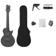 Ukulele 23 Polegadas Fibra de Carbono Portátil - Kit Completo com Mochila, Afinador, Capotraste, Alça e Palhetas
