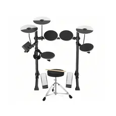 Bateria Eletrônica Digital Kit Completo com Banco Baquetas Pedais para Crianças e Adultos