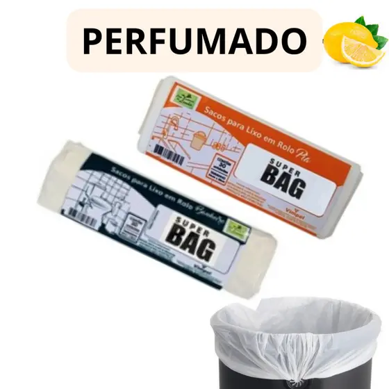 Saco De Lixo Perfumado 30 e 90 Un Pia e Banheiro Rolo Anti Odor Essência Limão