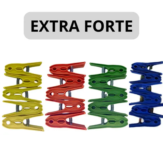 Grampo de Roupa 60 Unidades Plástico Super Resistente Prendedor Econômico