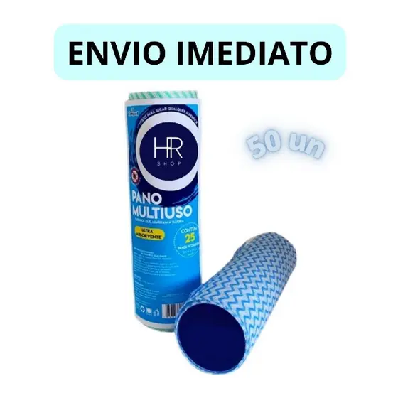 Kit 2 Pano Multiuso de Limpeza 50 Unidades Destacável Perfex