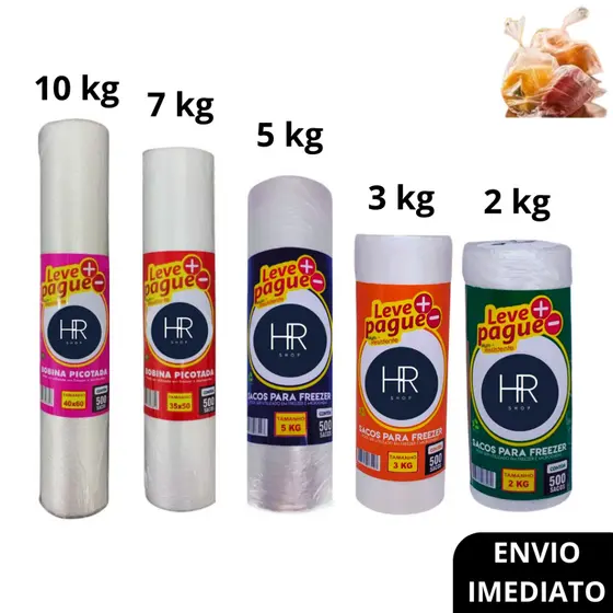 Bobina Picotada Sacos Plásticos 500 Un Para Armazenamento Freezer Mercado Sacola Plástica