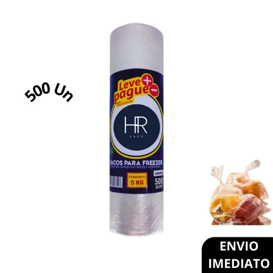 Bobina Plástica Picotada Sacos Plásticos 5 kg Para Freezer 500 Un, 28x40cm Armazenamento Promoção