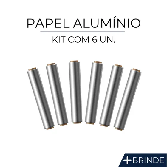 Kit 6 Papel Alumínio Bobina Rolo Vários Tamanhos