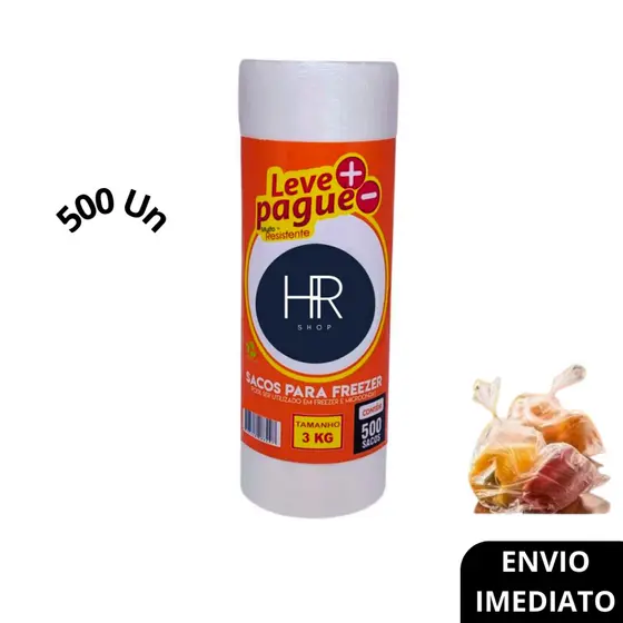Bobina Plástica Picotada Sacos Plásticos 3 kg, 500 Un Armazenamento de Freezer 23x38cm Mercado