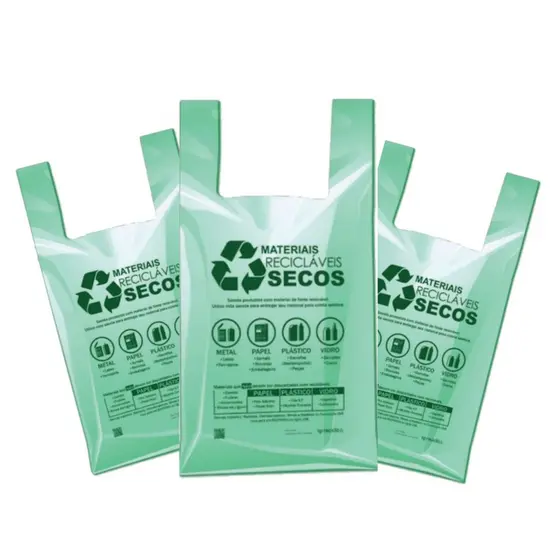 Kit 1000 Sacola Plástica Biodegradável De Mercado Reciclada 48x55