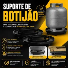Suporte Base Muito Resistente de Plástico Preto para Botijão de Gás
