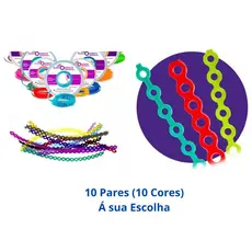 Corrente Elástica Borrachinha de Aparelho Ortodôntico Colorido 10 Pares Trançada