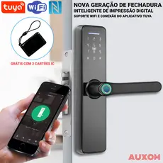 Tuya APP WIFI Fechadura Digital Biométrica Inteligente Com Corpo De Trava
