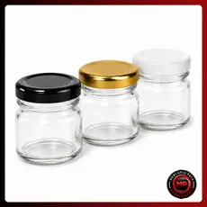 Kit 24/50/100 Potinhos de Vidro 40ml Tampas Metalicas para Lembrancinhas Casamento Aniversario