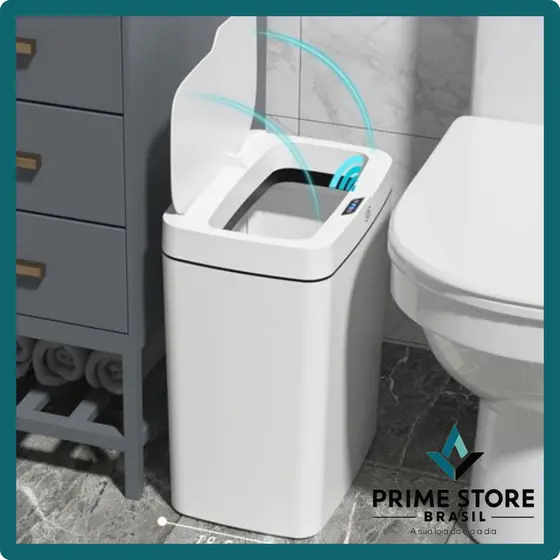 Lixeira Automática Com Sensor 14L Recarregável Inteligente Banheiro Sala Escritório - ENVIO IMEDIATO