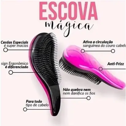 Kit 40 Escovas de Cabelo mágica Antfrizz Cores Sortidas - 40 un