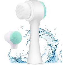 Escova de limpeza facial, 2 em 1, limpeza profunda da pele, silicone de queratina manual, massagem super macia para cuidados com o rosto