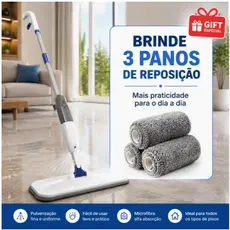 Mop Spray  Rodo Inteligente com Reservatório Vassoura com  Microfibra Borrifa Limpa e Seca