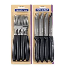 Kit Garfo e Faca Tramontina Ipanema 24 Peças Aço Inox Original Churrasco Mesa Completa