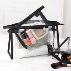 KIT 2 Necessaire de PVC  (grande + pequeno) bolsa de cosméticos transparente à prova d'água portáti