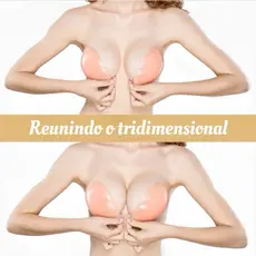 Kit com 2/4/6 - Sutiã de silicone invisível com enchimento e bojo, para aumento e elevação dos seios