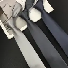 Gravata Com Zíper Cetim Elegante, 8cm, Modelo Para Noivo, Festas, Reuniões Administrativas, Unissex