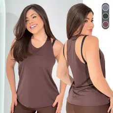 Blusa Regata Academia Feminina Dry Fit Básica Costas Nadadora Lisa Esportivo Fitness Treino