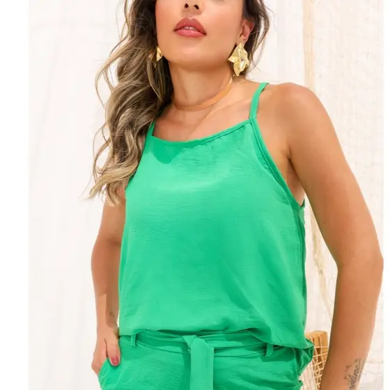 BLUSA FEMININA REGATA VERÃO DUNA COM ALCINHAS E REGULADOR