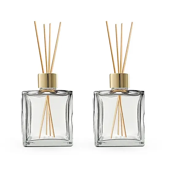 5 VIidros Difusor de Ambiente Cubo 250ml com Tampa Vidro Aromatizador