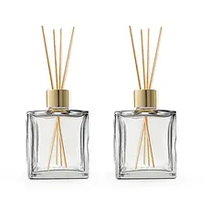 5 VIidros Difusor de Ambiente Cubo 250ml com Tampa Vidro Aromatizador