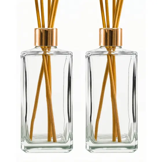 10 Frascos de Vidro para Aromatizador Difusor Aromatizante Tampa Luxo 250ml com Varetas Square