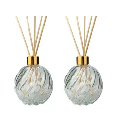 2 Vidros Difusor de Ambiente Espiral 250ml com Tampa Vidro aromatizador
