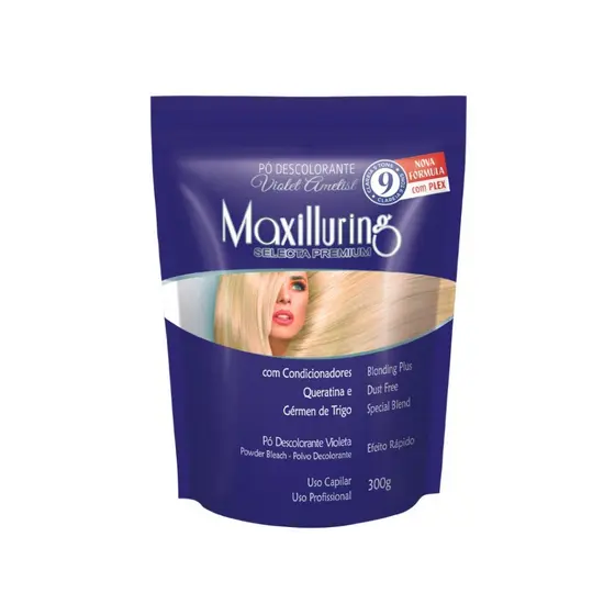 Pó Descolorante Violeta Ametista Stand Up Pouch 300g Maxilluring