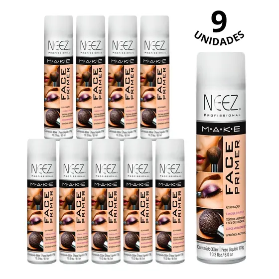 Kit 9 Face Primer Alta Corbertura e Durabilidade Neez Profissional