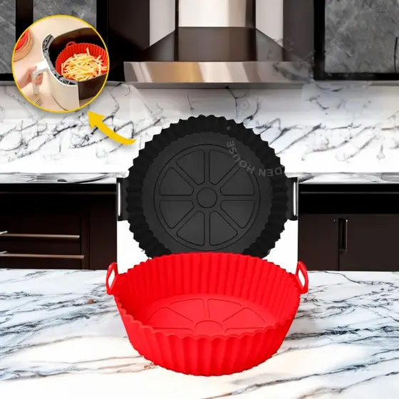 Forma Assadeira Para Fritadeira Air Fryer Em Silicone Flexível Lavável