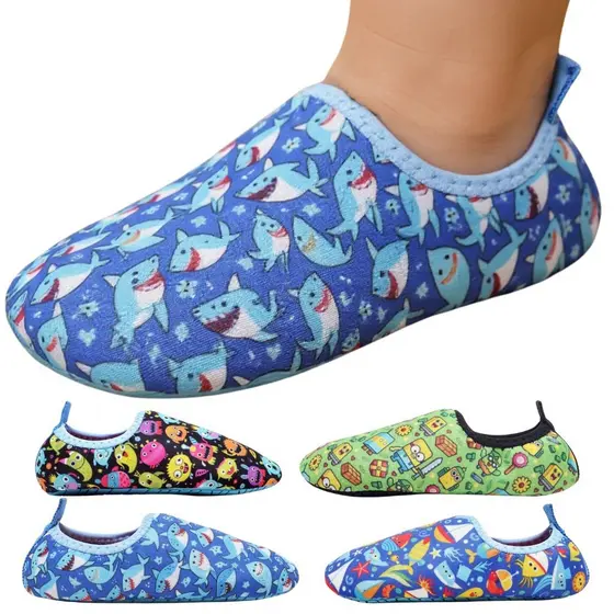 Sapatilha Aquática Antiderrapante Para Crianças Sapatilha Calce Fácil Neoprene