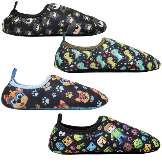 Sapatilha Aquática Antiderrapante Neoprene Infantil  Calce  fácil para  Meninos