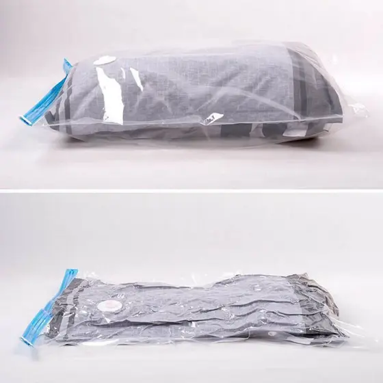 30*50CM Saco a Vacuo Bomba Manual Organização de Roupas Mala Viagem Guarda Roupa
