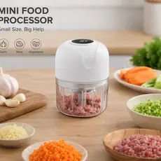Mini Processador Triturador Sem Fio Elétrico De Alimentos Para Legumes Alho Gengibre Branco Promoções