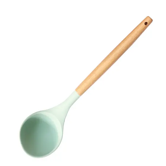 12 Pcs Silicone Cabo Madeira Decoração Utensílios De Cozinha Colheres Espatula