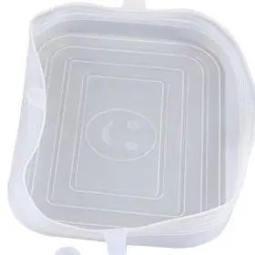12 Quadrado Tampas Tampa Silicone Elastica Reutilizável Elástica Para Potes Tapoer Panela Cozinha Flexivel