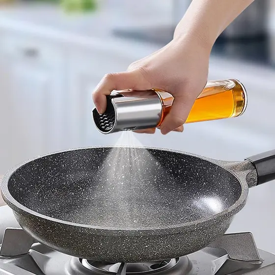 Spray Pulverizador Vidro Inox Borrifador Azeite Vinagreessenciais De Cozinha
