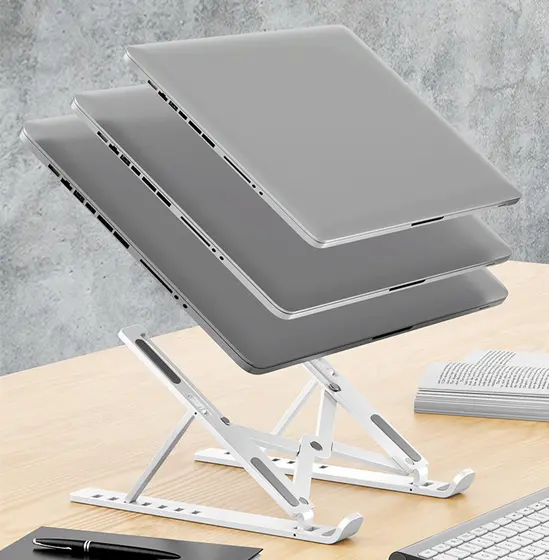 5  Pcs Suporte  Apoio De Notebook Laptop Compacto Articulado Home Office / Suporte Notebook / Porta Notebook Preto